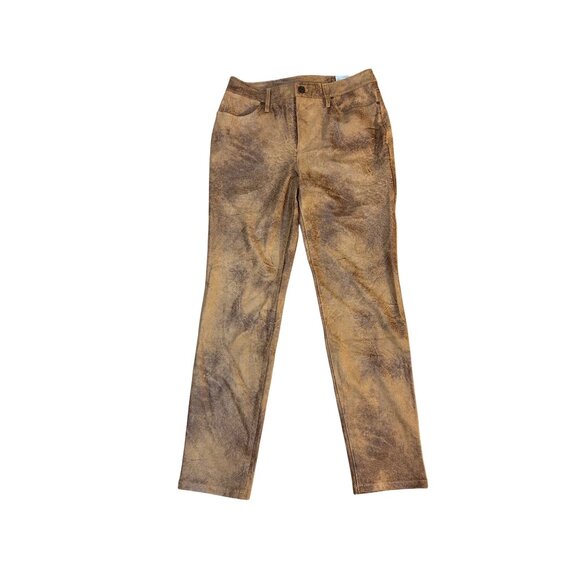 Chico's Pants - Chicos Brown Faux Suede Slim Leg Pants Size 0.5 R (US 6 R) NWT
